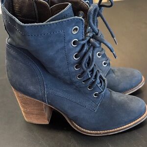 Steve Madden Blue Lace-Up Ankle Boots
